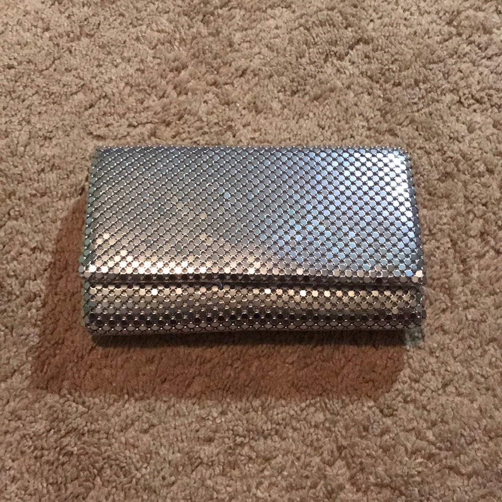 Silver metallic clutch